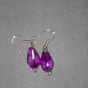 Beautiful diamond shaped purple earrings